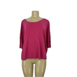 Cabi 5279 Small Women Pink Pullover Oversized Cropped Knit Top A0